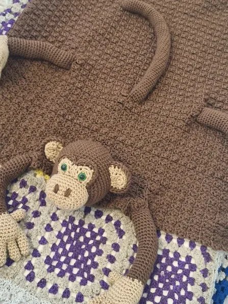 Crochet Monkey Baby Blanket Folding Toy Pattern PDF - Crafting Happiness product image (4)