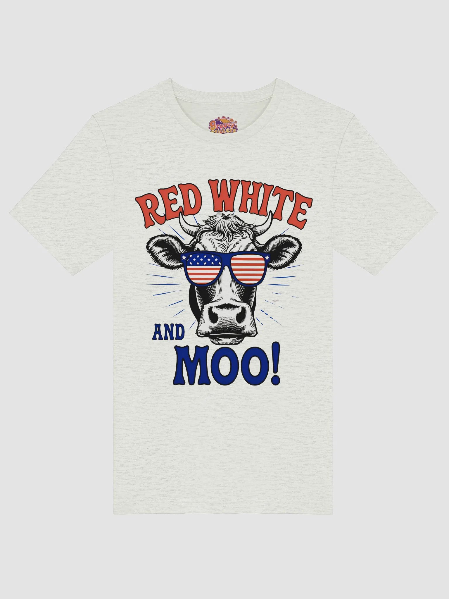 Patriotic Moo Cow Sunglasses T-Shirt product image (3)
