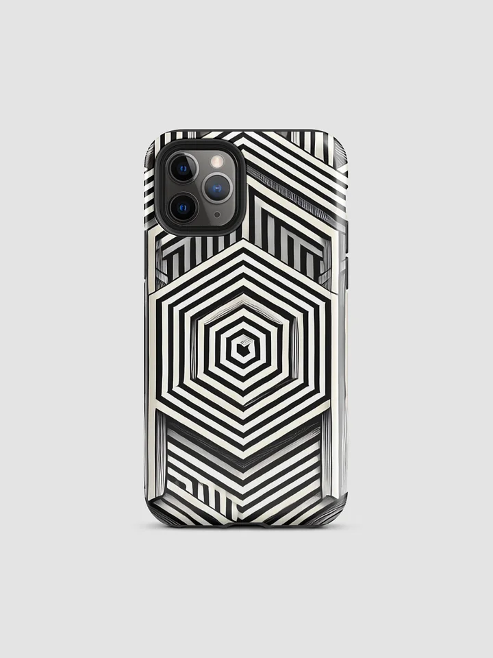 Hypnotic Geometric iPhone Tough Case - Black & White Illusion Design product image (2)