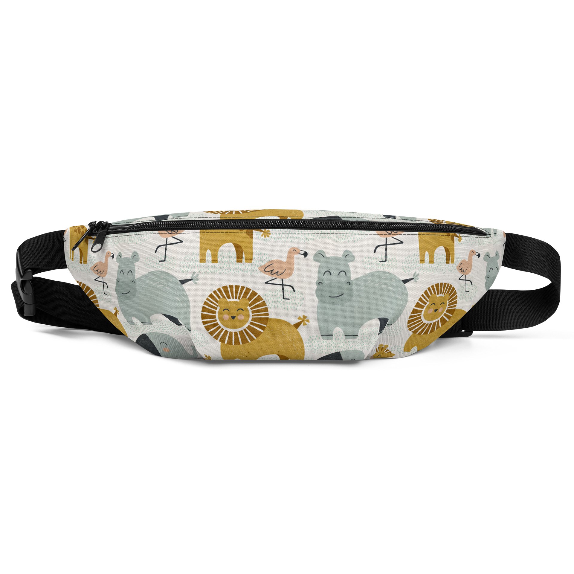 Retro Jungle Animals Canvas Fanny Pack product image (1)