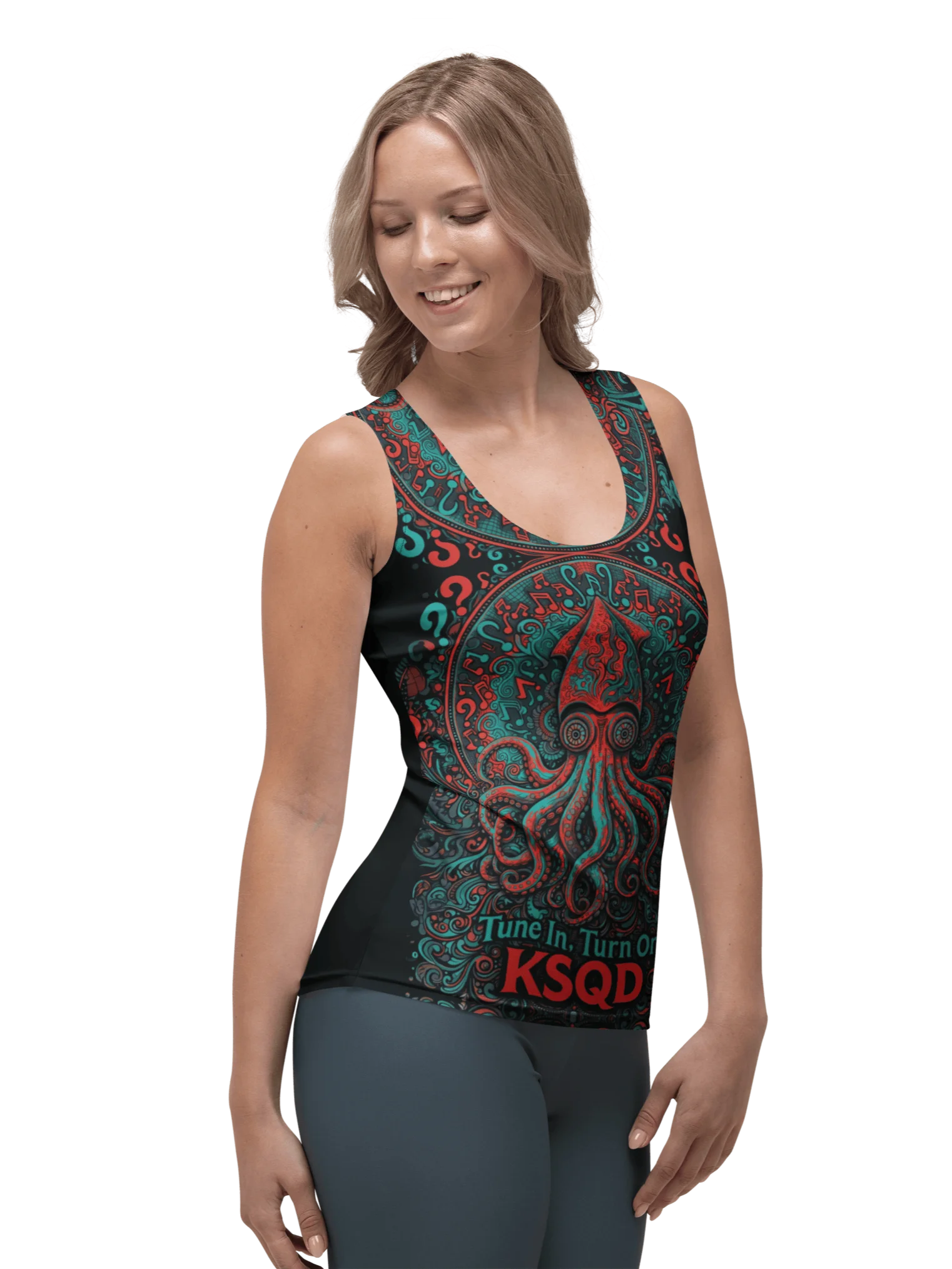 KSQD Psychedelic Squid Women’s Tank Top – “Tune In. Turn On.” Edition product image (3)