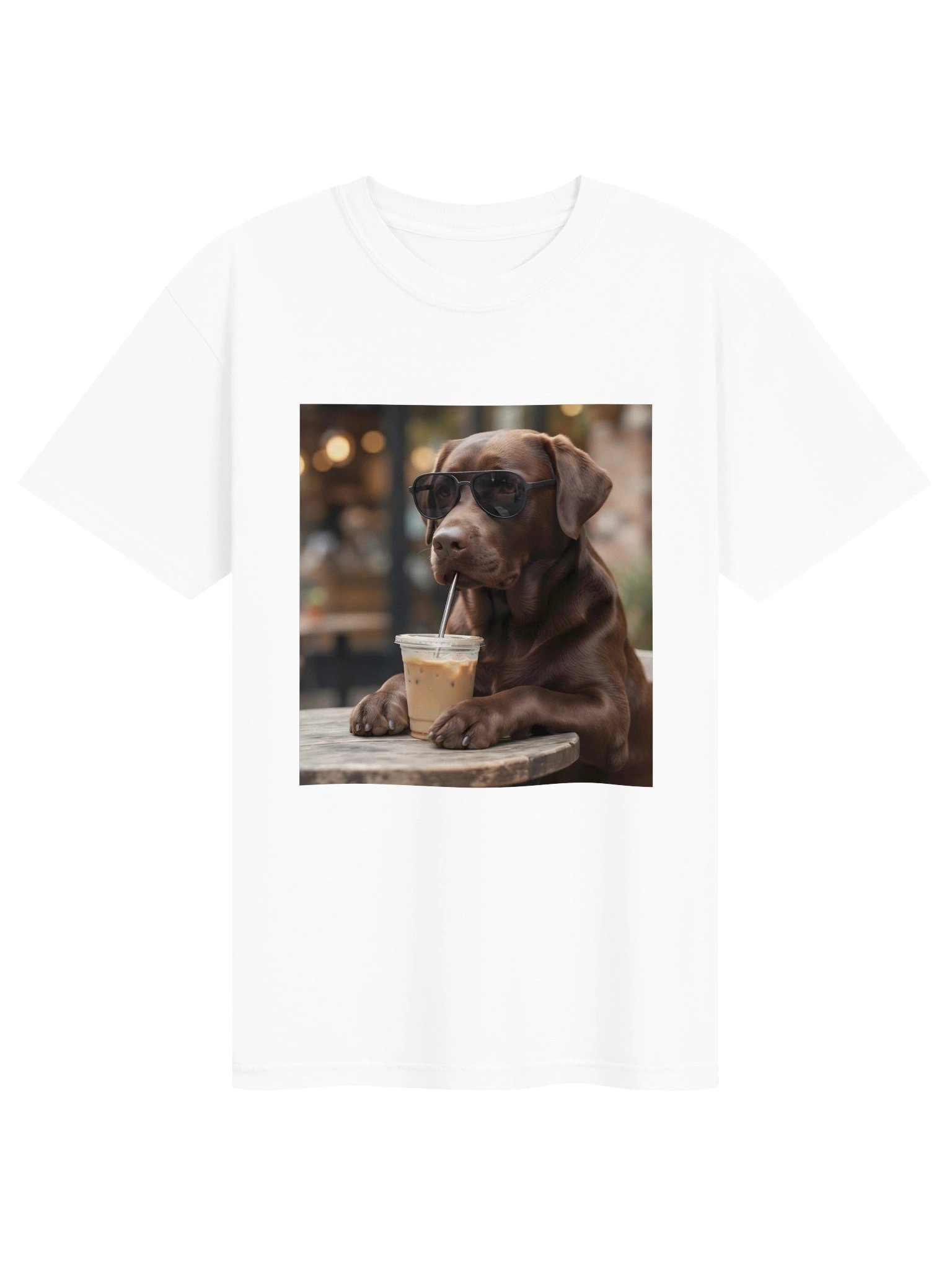 Chocolate Labrador T-Shirt | Cool Dog Wearing Sunglasses Shirt | Coffee Lover Dog Tee | Labrador Retriever Gift | Cute Dog Lover Shirt product image (3)