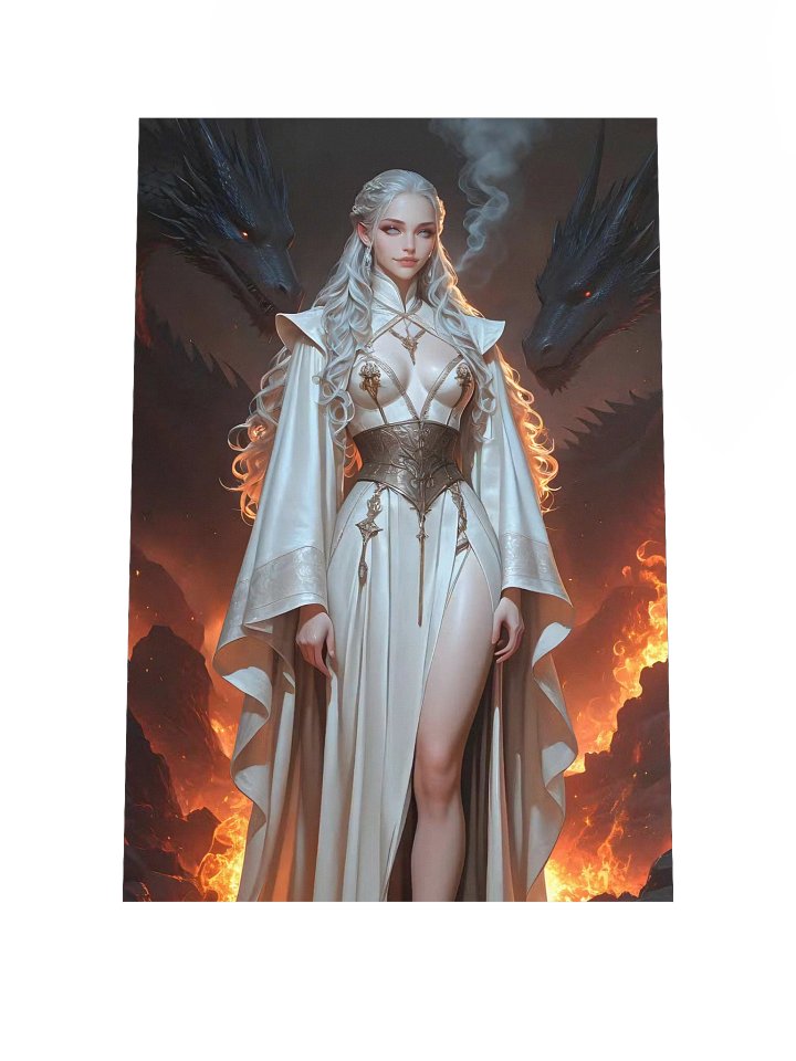 Ember Queen – Mythic Fire Sorceress Art Print product image (1)