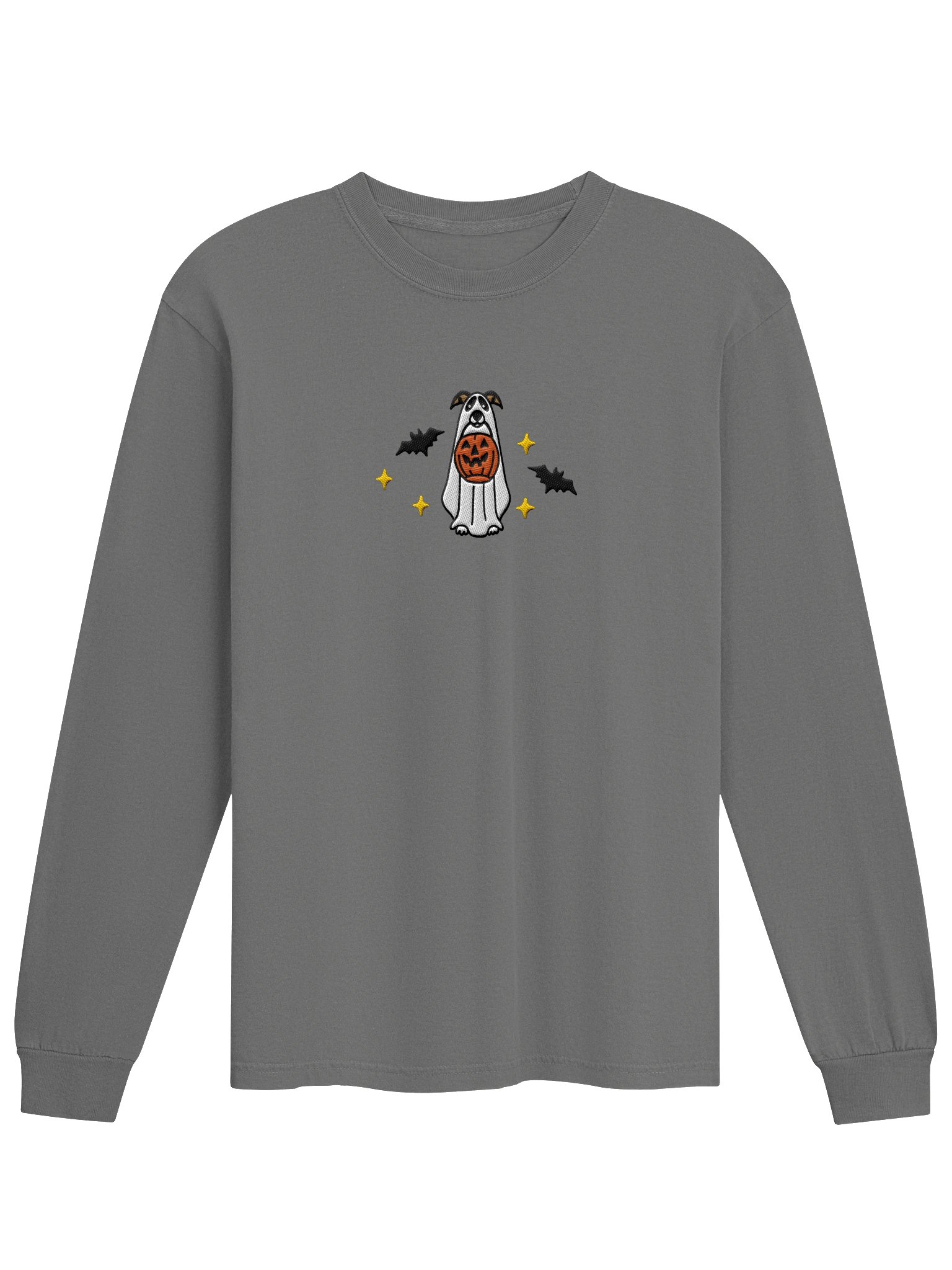 Halloween Italian Greyhound (Black & White) Embroidered Long-Sleeve T-Shirt product image (17)
