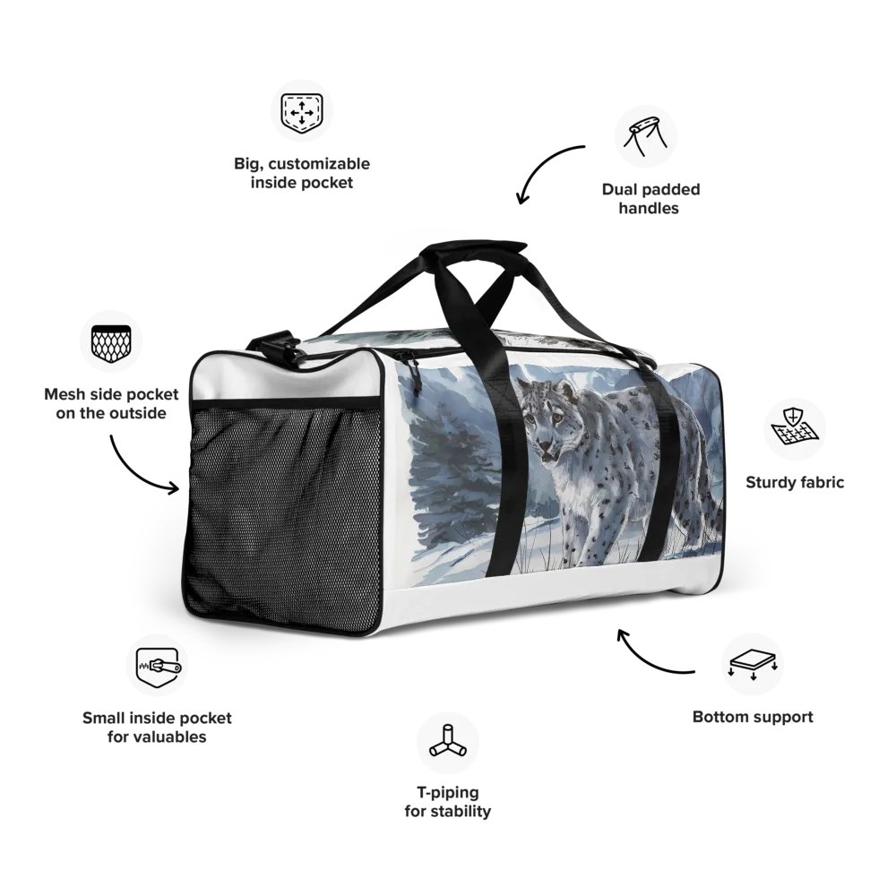 Snow Leopard Stalker Duffle Bag product image (7)