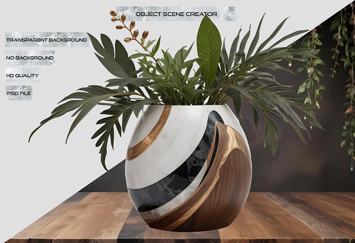 Dream of Eternity Collection – Art Deco Curved Planter – PNG product image (2)