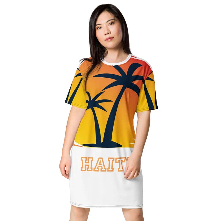 Sunset Palm Paradise T-Shirt Dress product image (1)