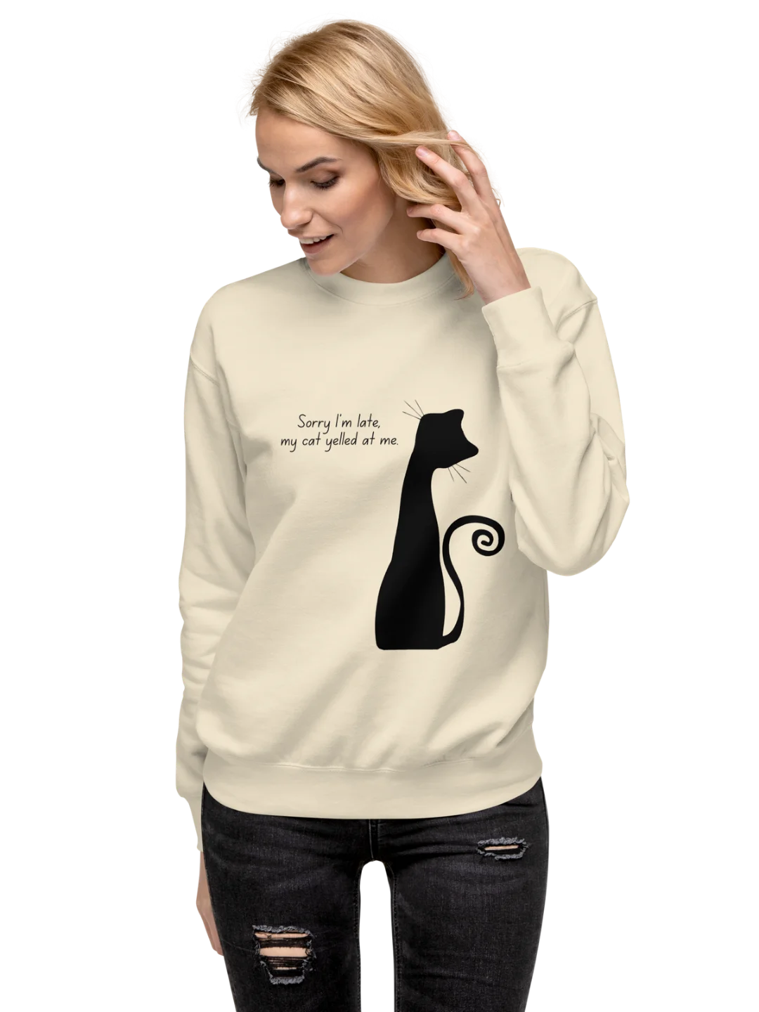 CAT YELLED AT ME — Midnight Cat Sweatshirt product image (7)