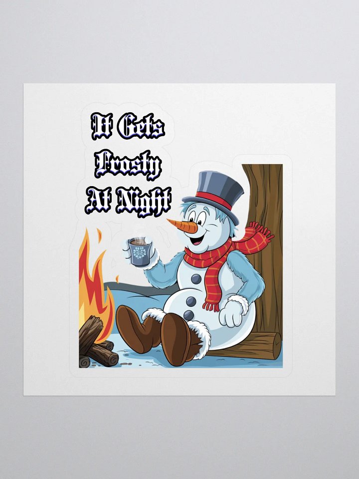 It Gets Frosty At Night - Snowman Relaxing With A Cup of Cocoa product image (1)