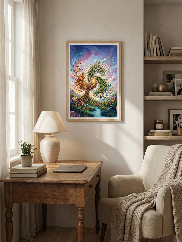 Transform | Sacred Circuits Glyph #13 – Surreal Nature Metamorphosis Art - Vertical Poster product image (2)