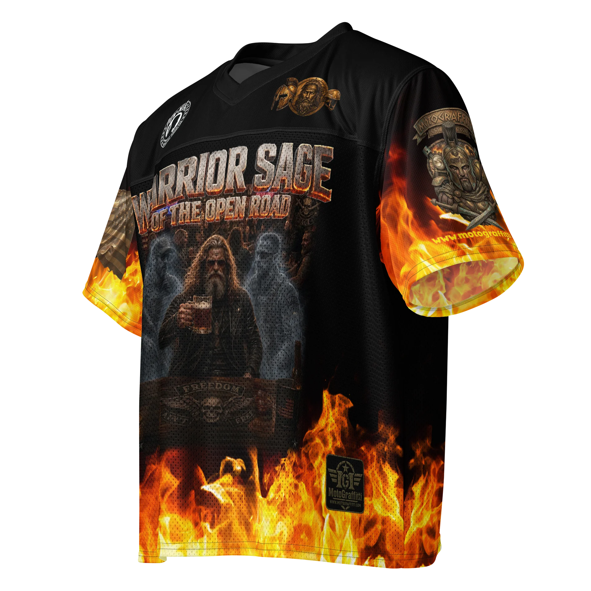 MötoGraffitti Warrior Freedom Aint Free Football Jersey product image (6)
