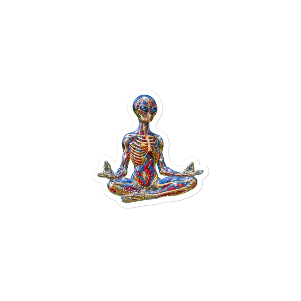 Alien Meditation Sticker product image (1)
