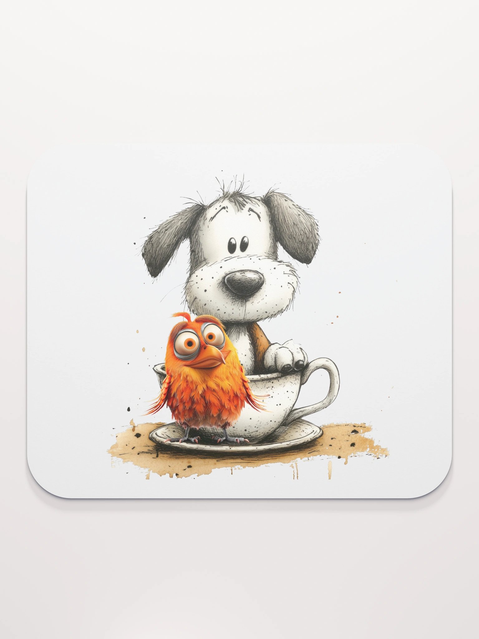 Cute Dog Bird Mouse Pad product image (2)