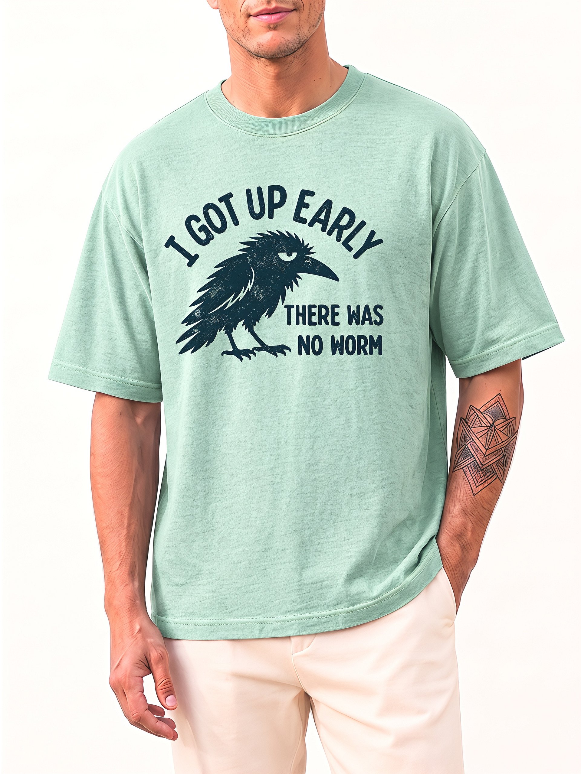 Grumpy Crow Tee – “I Got Up Early, There Was No Worm” product image (6)