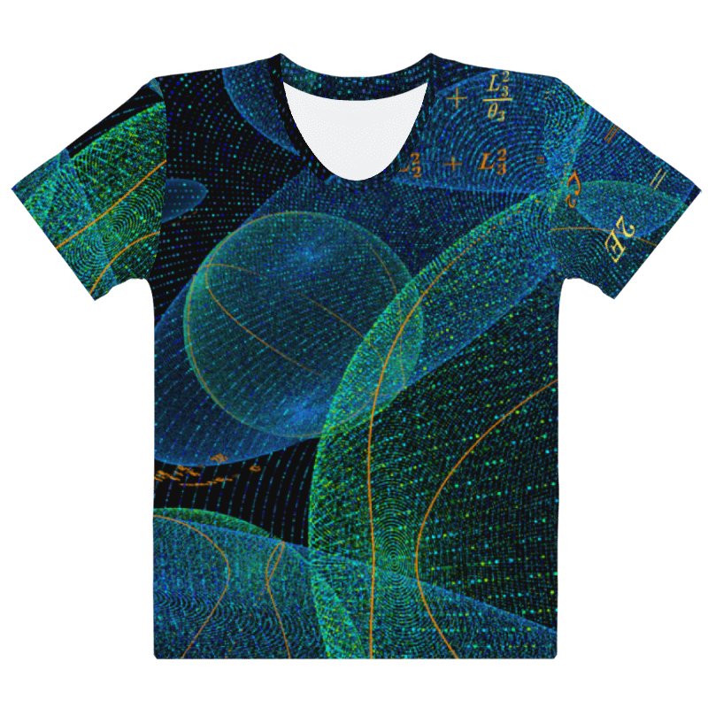 Poinsot's Pixel Spaceship 3 - Physics of the Gyroscope Women's Crew Neck T-Shirt product image (3)