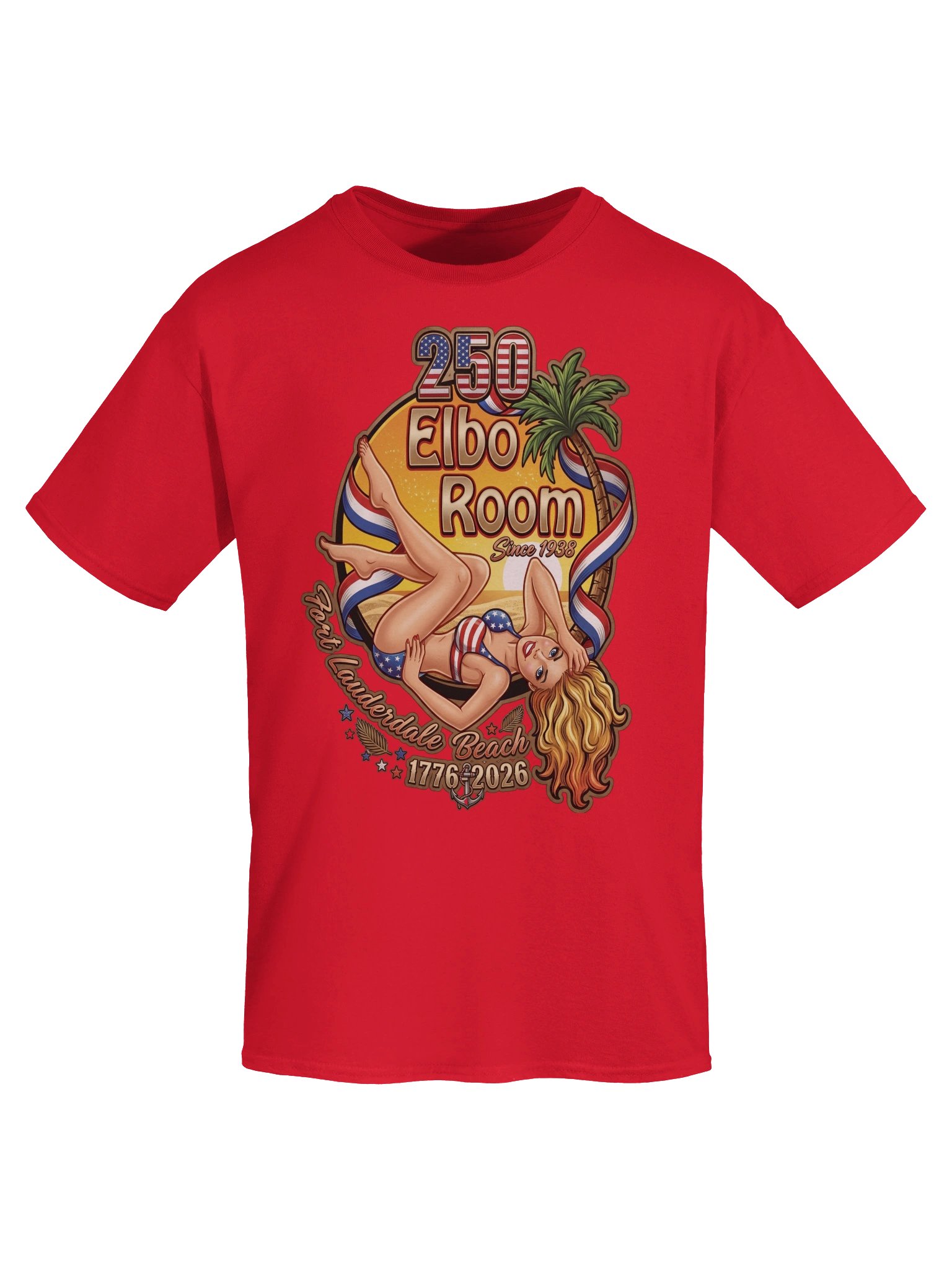 Elbo Room America 250 Merchandise Retro Pin-Up Tee | Premium Black & Patriot Colors product image (5)