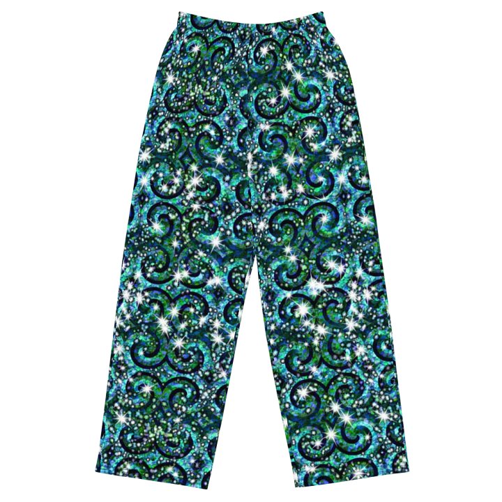 Blue Ice Sparkle Swirl Wideleg Pants product image (2)