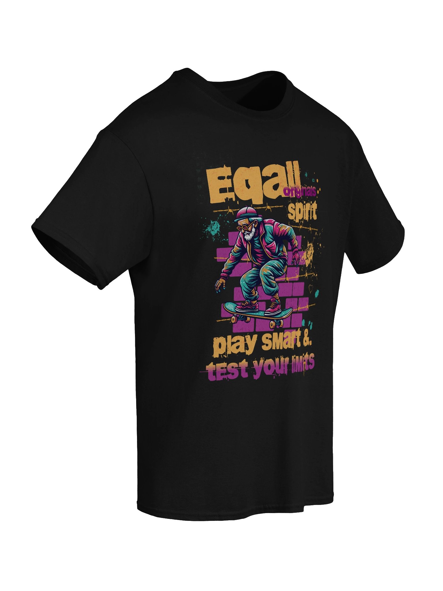 Urban Skater Vibes Heavyweight 100% Cotton T-shirt by EQALL® Originals_Pink_Orange_Turquoise product image (8)