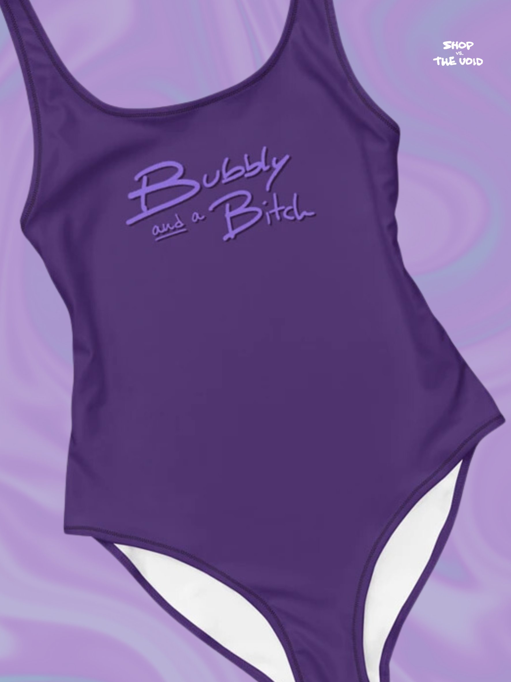 Bubbly and a B*tch (purple shadow design) one piece swimsuit product image (1)