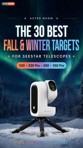 🔭Your Fall & Winter Imaging Guide for any Seestar, curated.

Best time to image, difficulty ratings, simple checklist.

Dark ...