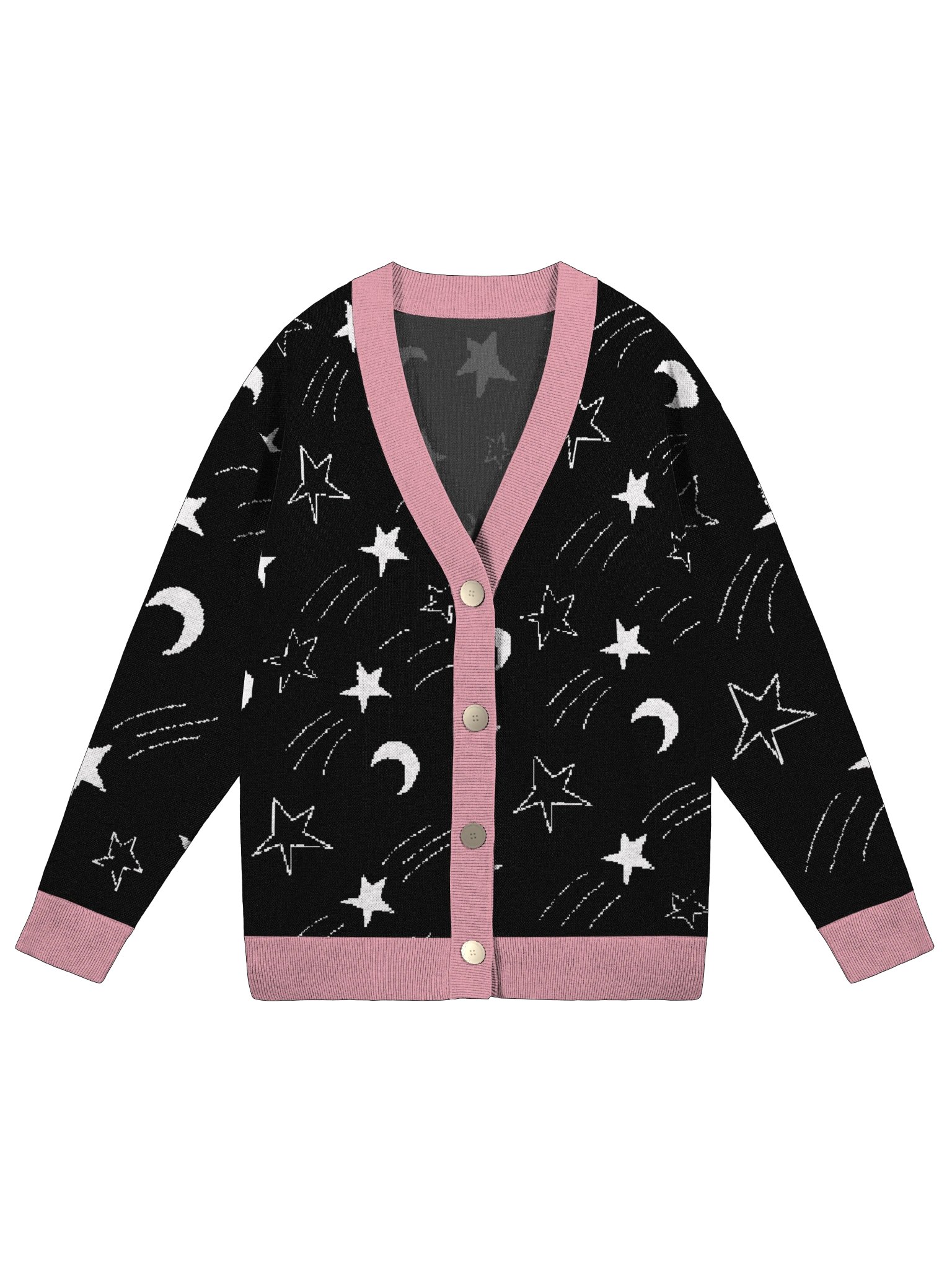 Out of This World Pink Unisex Knitted Cardigan product image (1)