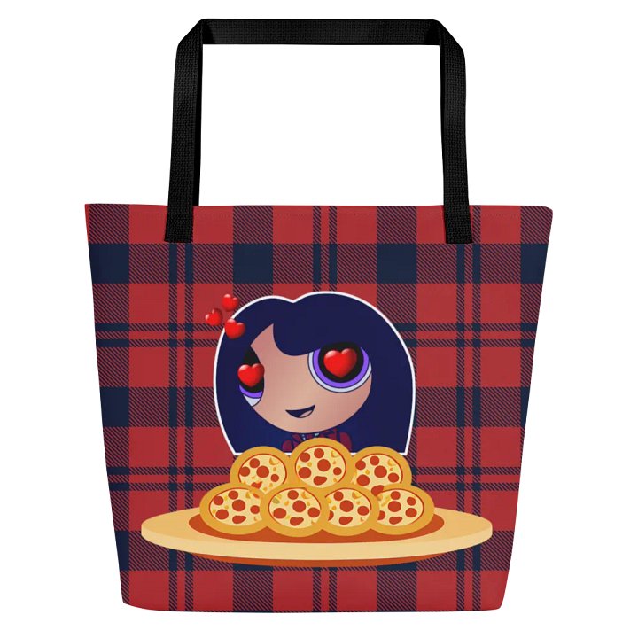 Pizza Love Tote Bag - Red Plaid product image (1)