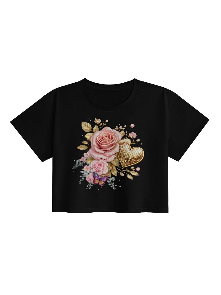 Pink Rose & Gold Heart Crop Top product image (2)