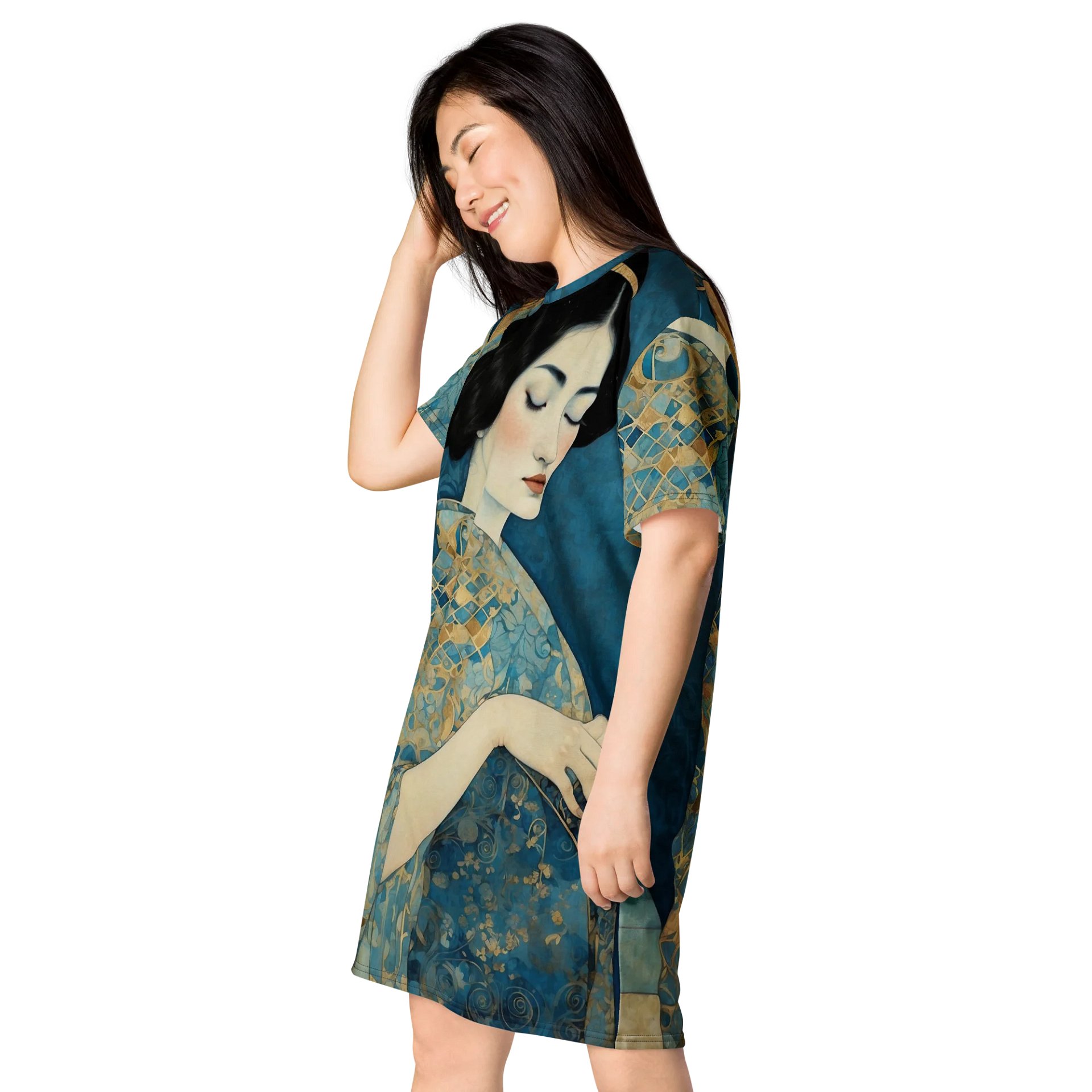 Golden Serenity T-Shirt Dress product image (3)
