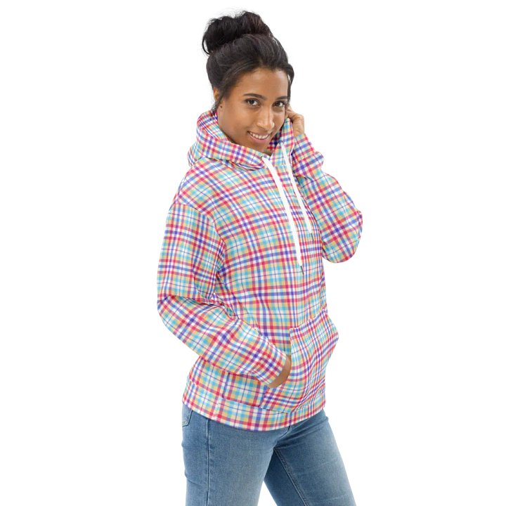 Purple, Pink, and Blue Plaid Hoodie product image (1)