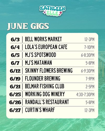 June is looking pretty busy ☀️🎶

Excited to be playing all over NJ this month and would love to see you there! Swipe to see w...