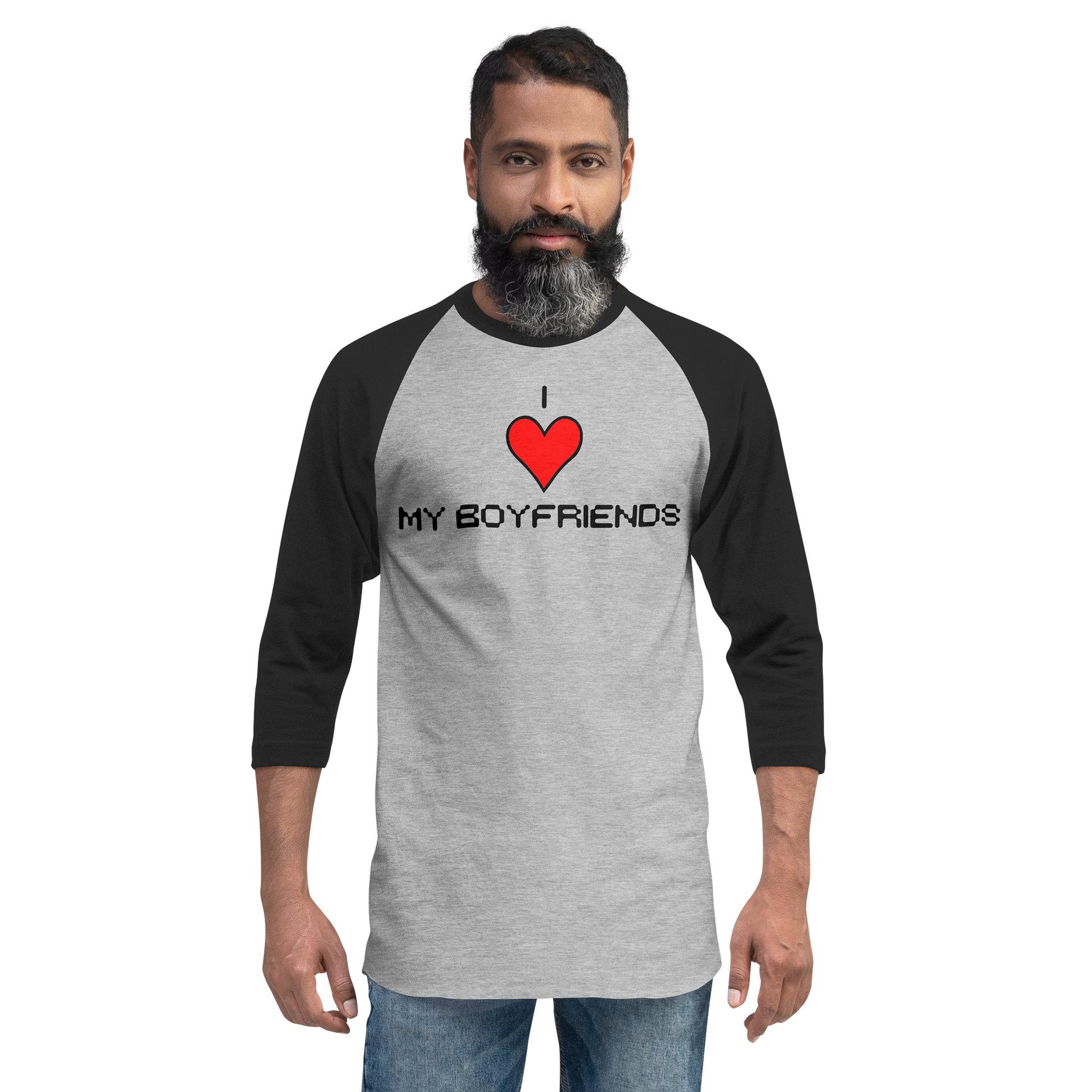 I Love My Boyfriends Long Sleeve Raglan Shirt (Light) product image (11)