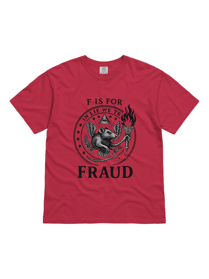 F is for fraud garment-dyed heavy weight t-shirt by dark alphabet product image (1)