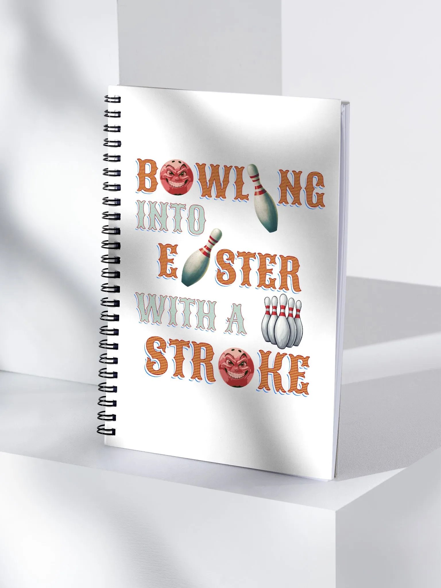 Bowling Into Easter With A Strike Fun Spiral Notebook product image (1)