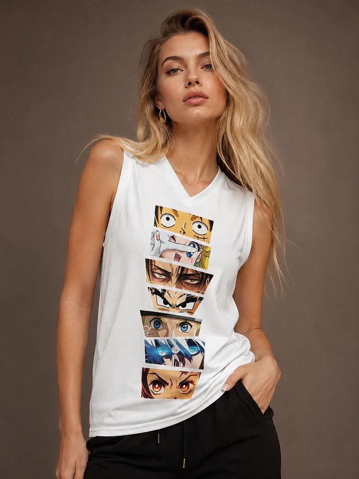 Anime Eyes All-Over Print Basketball Jersey product image (2)