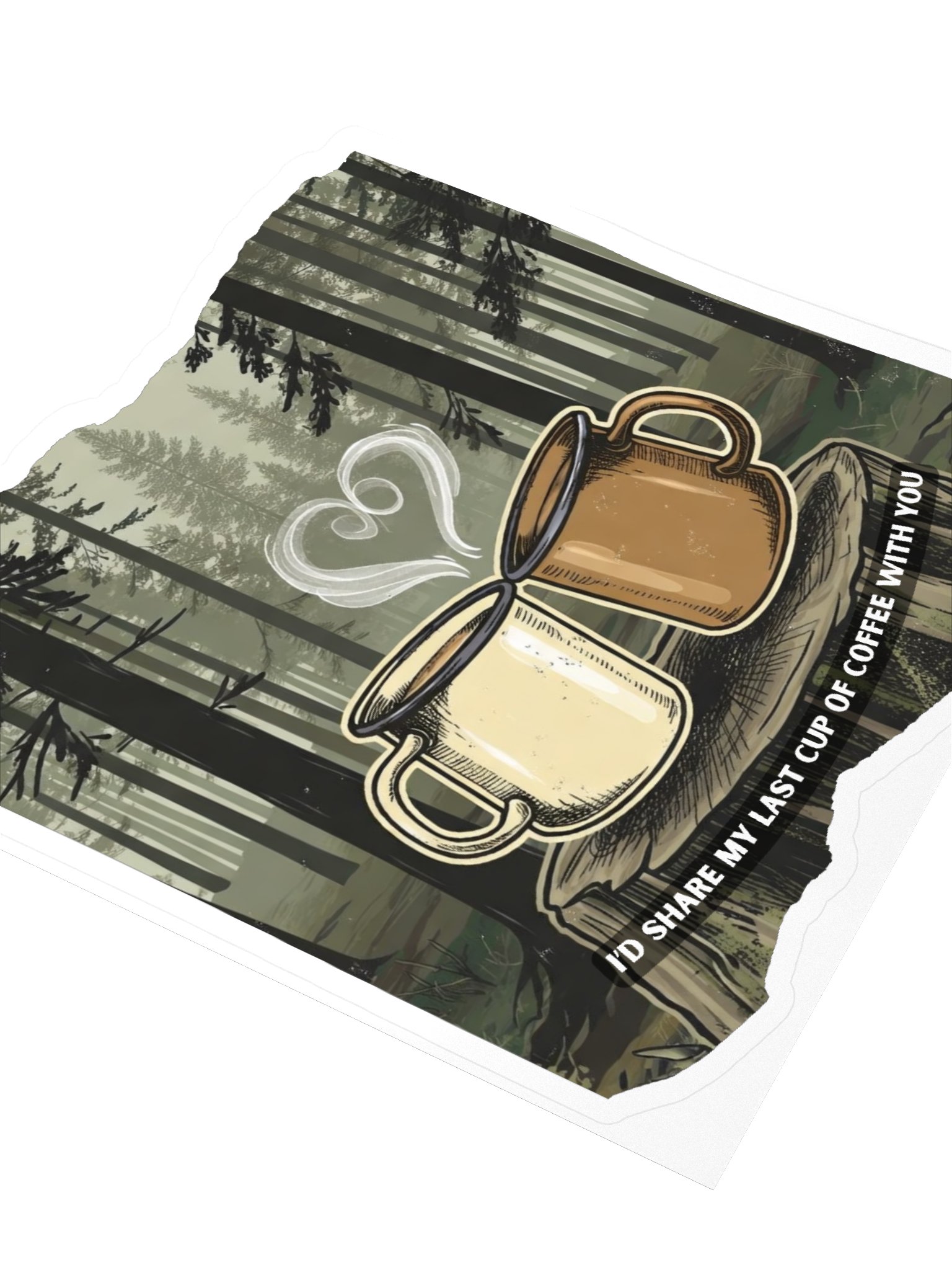 I’d Share My Last Cup of Coffee With You – Outdoorsy Couples Sticker product image (3)