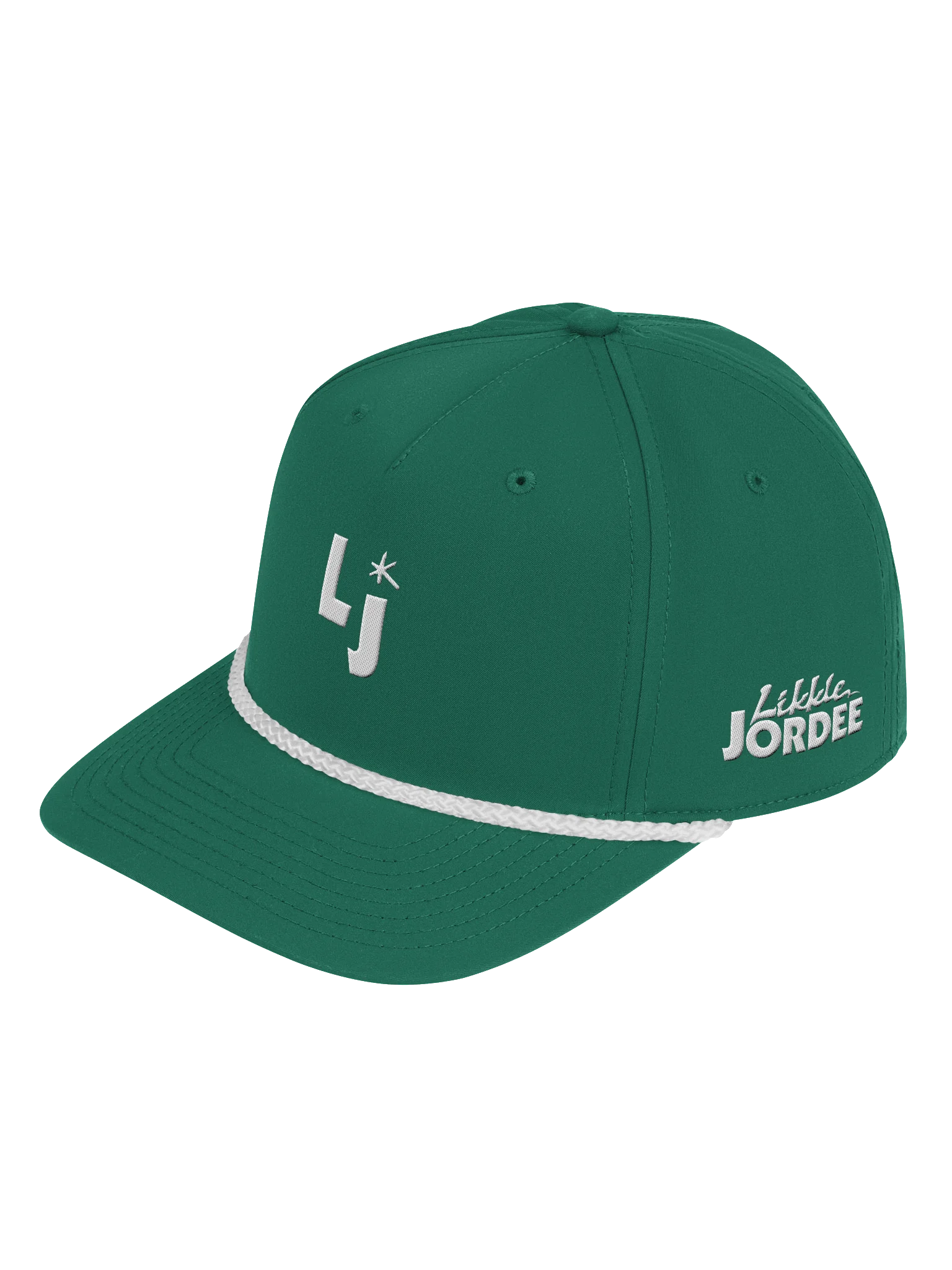 “Icon" Embroidered Five-Panel Classic Rope Cap in Green product image (3)