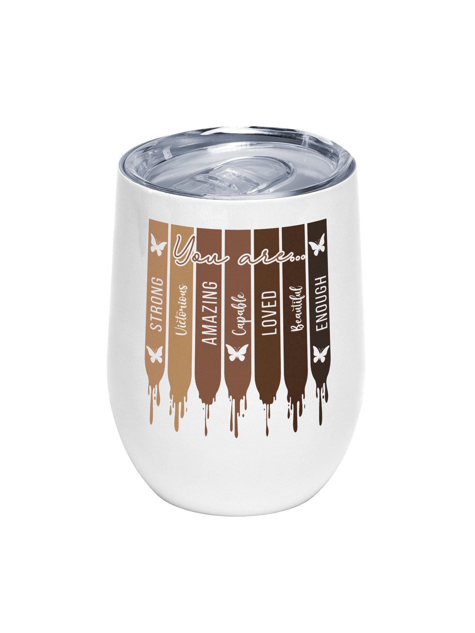 Melanin Stripes Inspirational Wine Tumbler for African American Black Women product image (1)