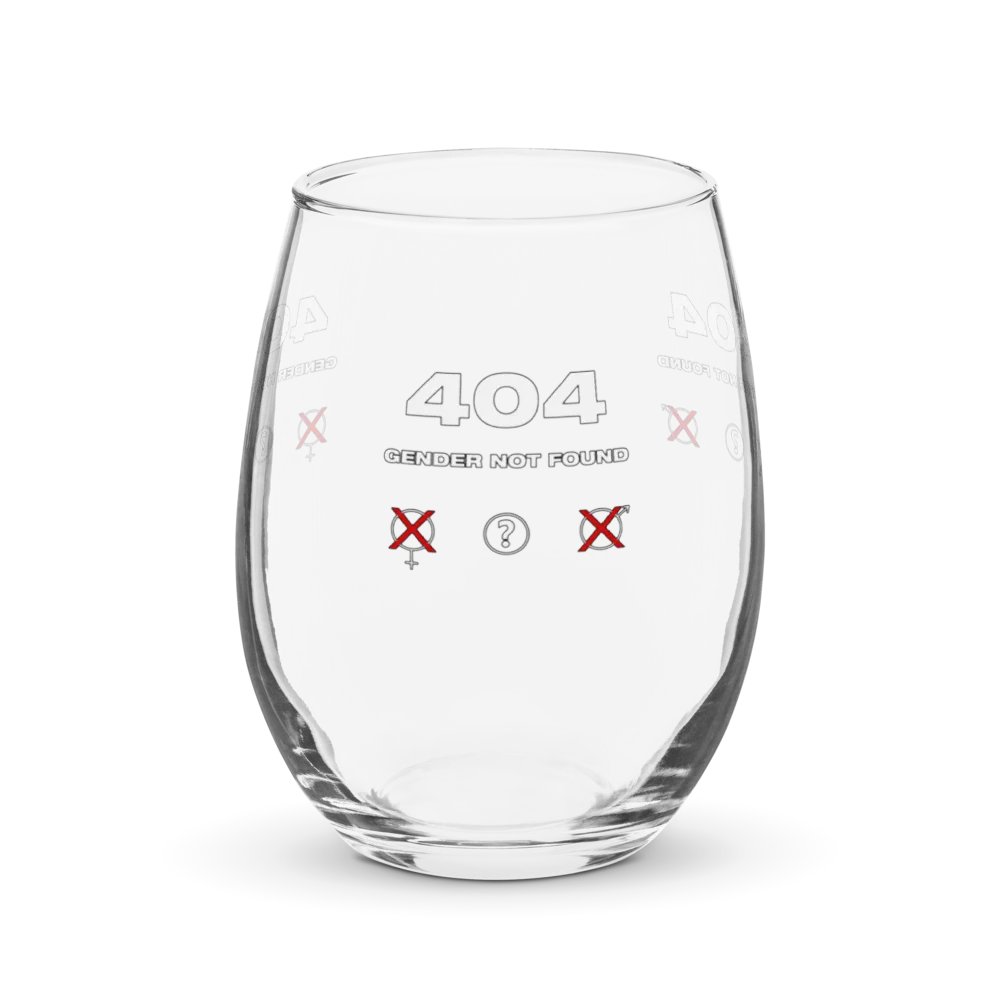 404 Gender not Found Wine Glass product image (1)