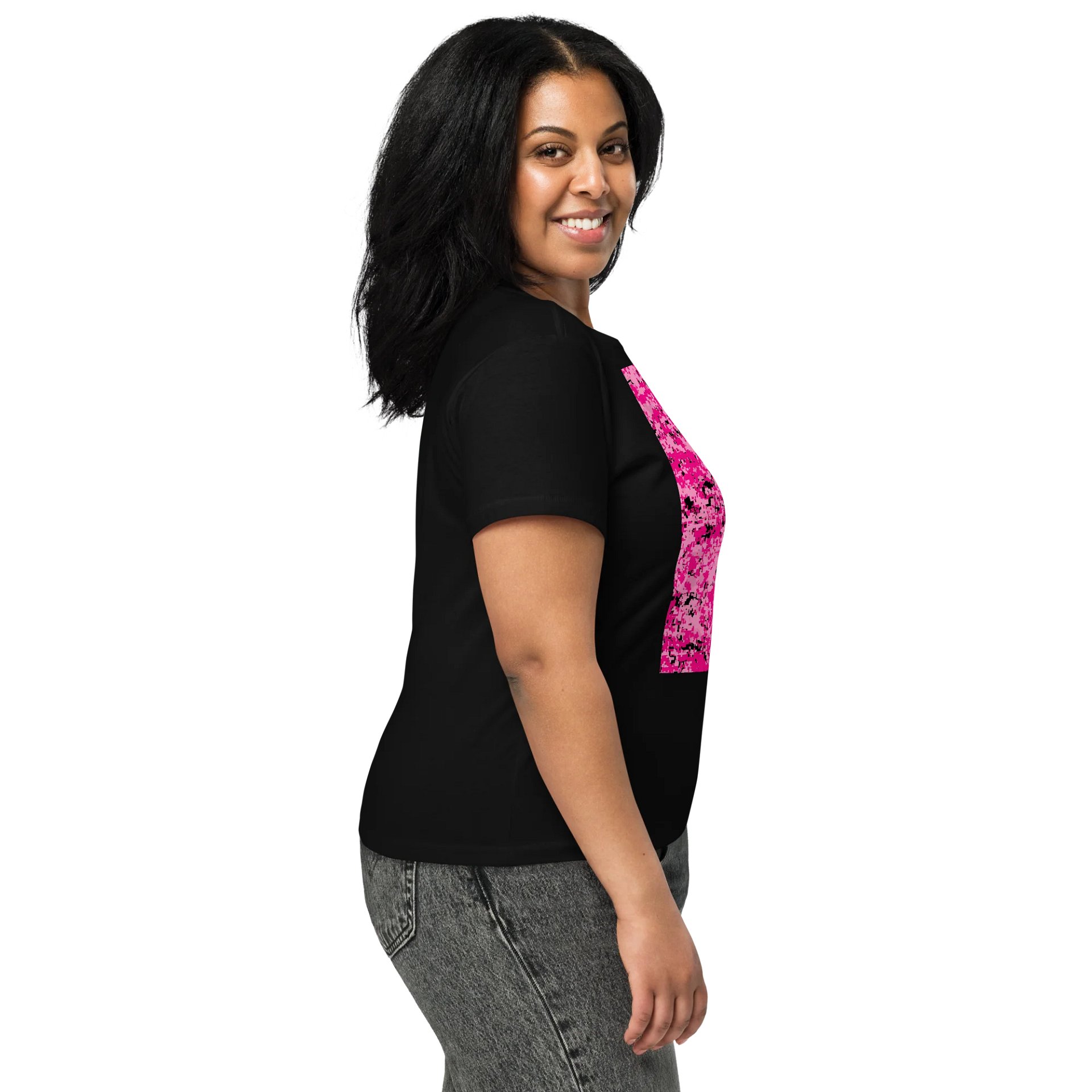 Pink Camo Skull Women's High-Waisted Tee product image (8)
