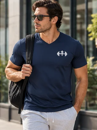 His House Mens Performance V-Neck T-Shirt - Merlot by His House