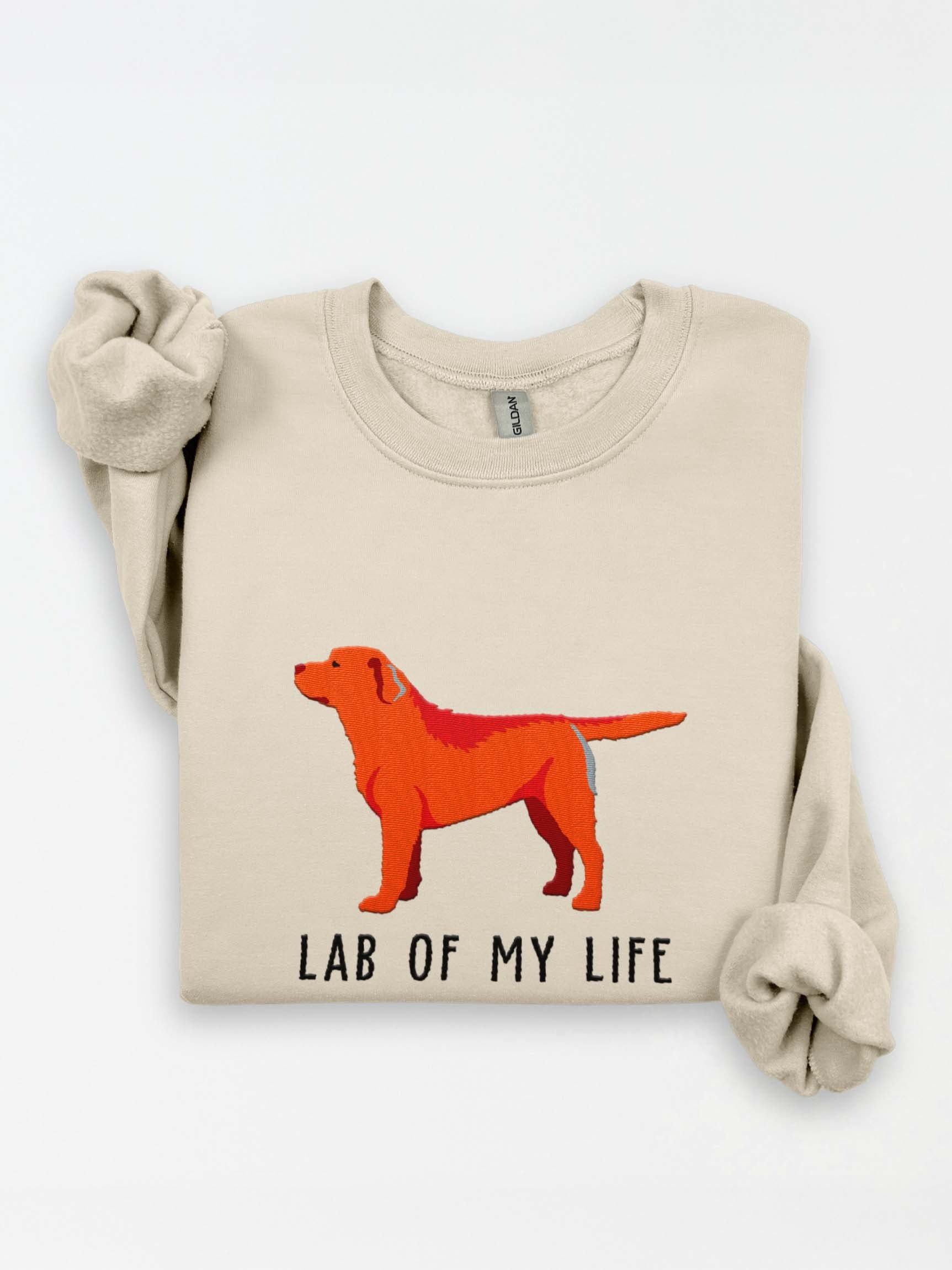 Lab of My Life Sweatshirt (Embroidered) of a Labrador Retriever(Fox Red) product image (2)