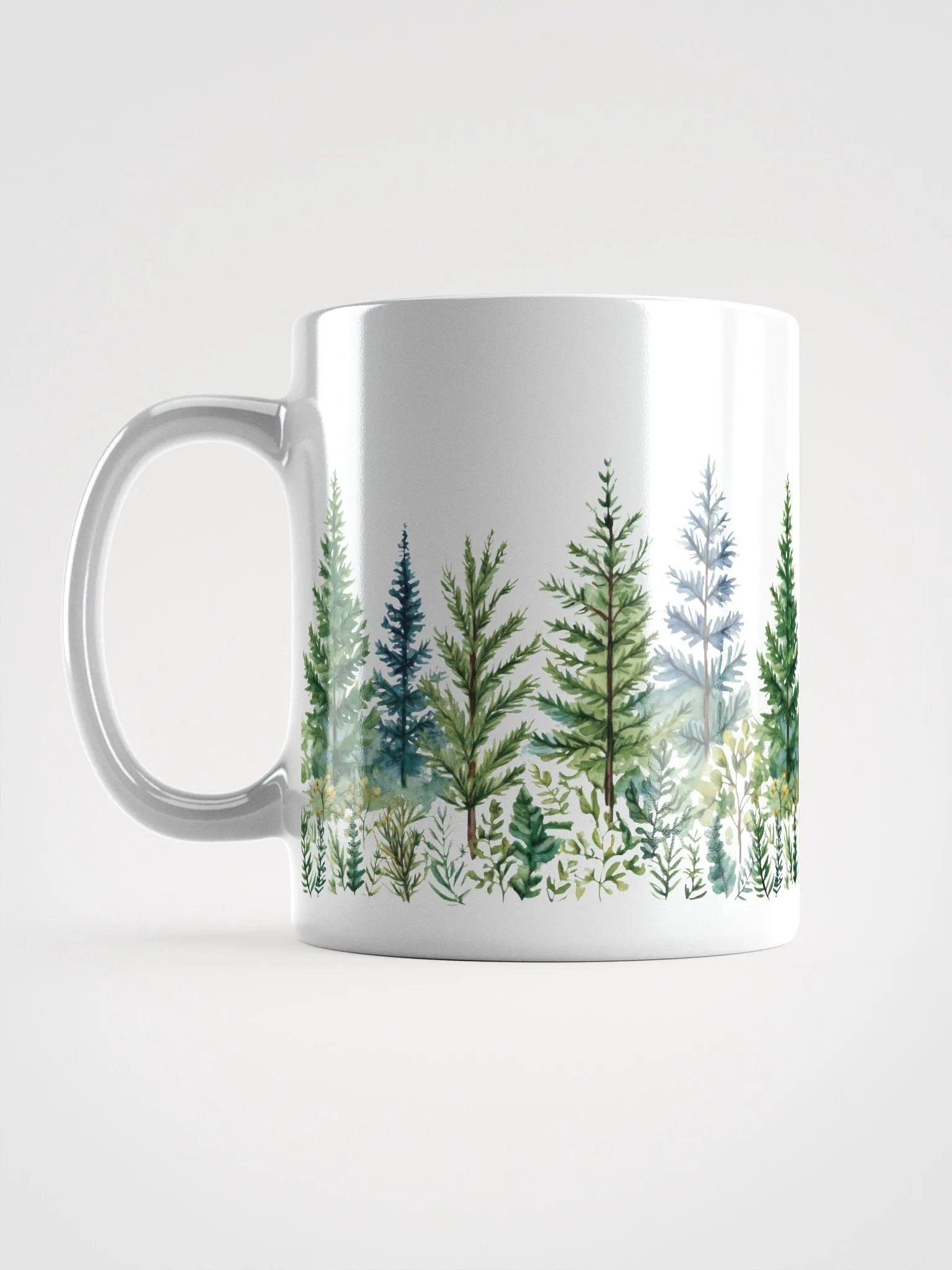 Enchanted Green Forest White Glossy Mug product image (6)