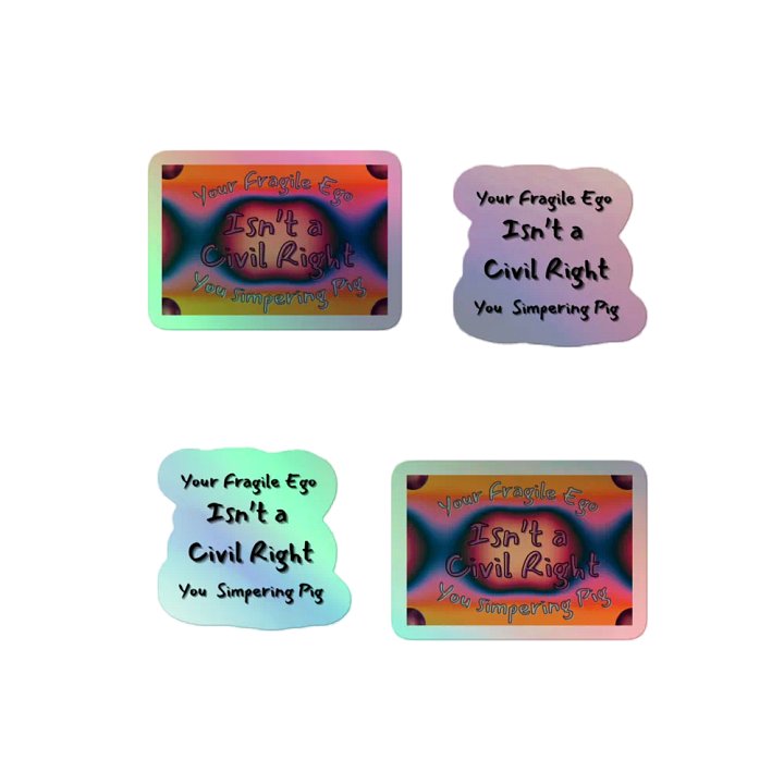Hands Off DEIA, Your Fragile Ego, Holo Sticker Pack product image (2)