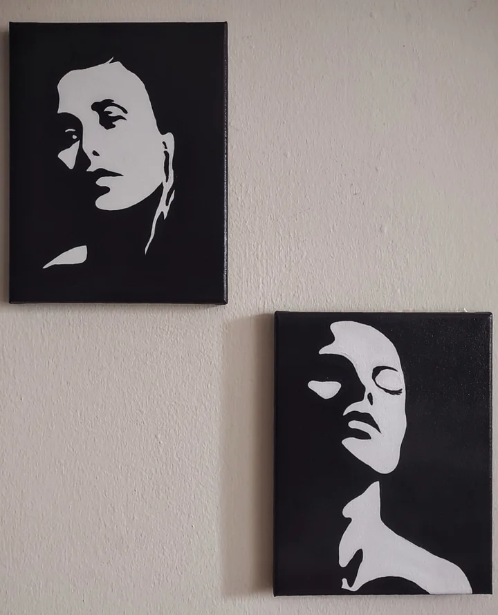 Black and White Negative Contrast Portraits on Canvas product image (1)