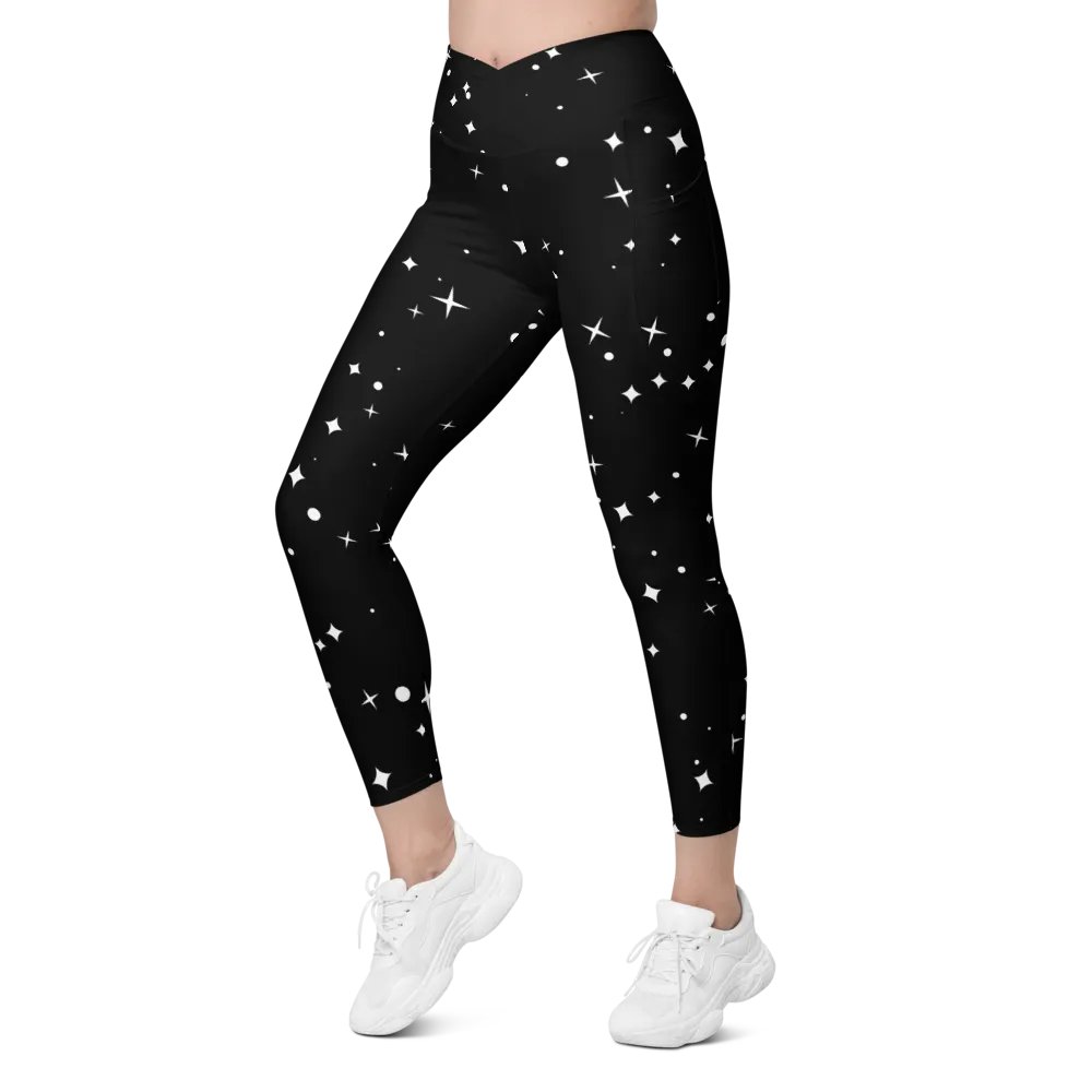 Starry Night Sky Crossover Leggings with Pockets product image (6)