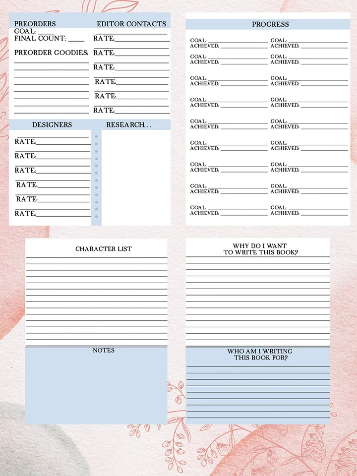 PDF Download: Novel Planner Pages product image (2)