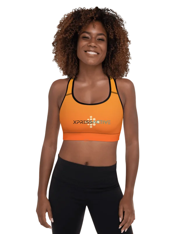 XPRESSACTIVE Orange All-Over Padded Sports Bra product image (2)