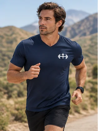 His House Mens Performance V-Neck T-Shirt - Merlot by His House