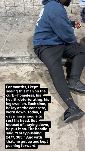 For months, I kept seeing this man on the curb—homeless, his health deteriorating, his leg swollen. Each time, he lay on the ...