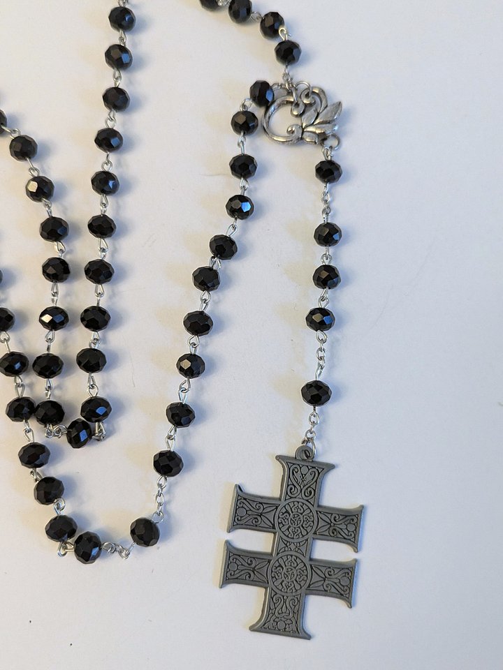 Unique and Limited Black Crystal Rosary Necklace product image (1)